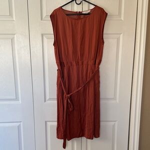 LOFT Terracotta Sleeveless Midi Dress